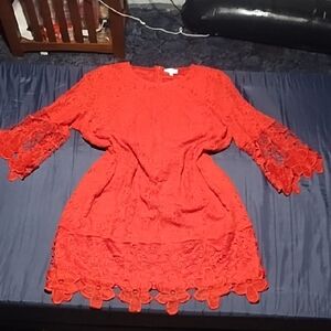 Elegant Red Lace Dress